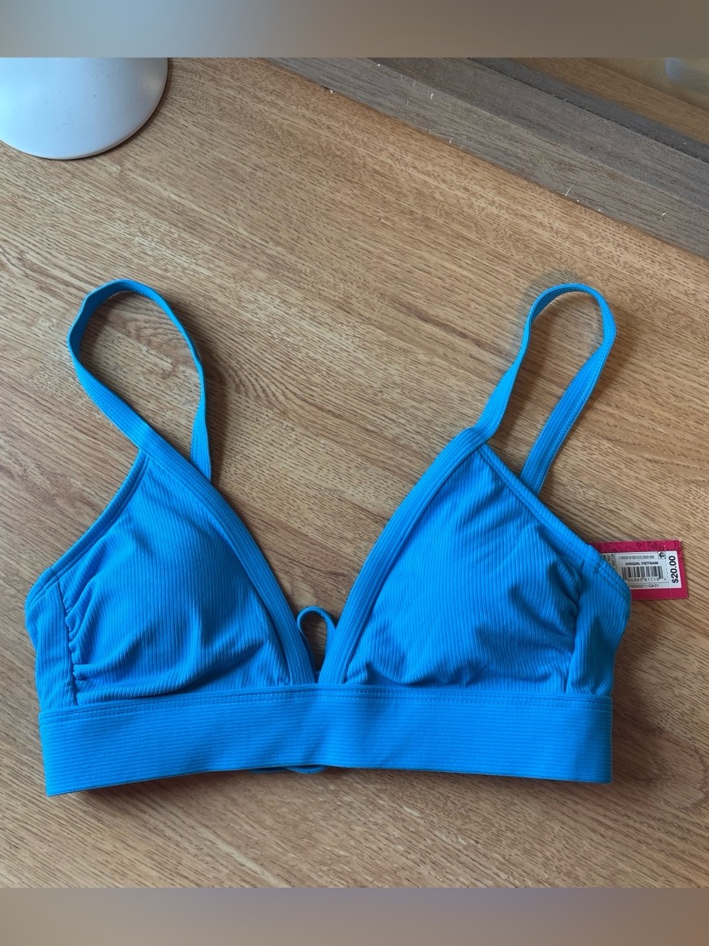 Target Bright Blue Ribbed Triangle Bikini Top